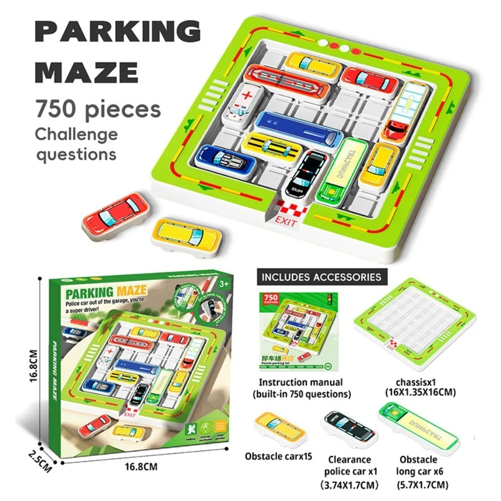 Logical Thinking Exercise Parking Maze Game Toy Challenge Intelligence Move Car Maze Board Traffic Toys Educational Toy