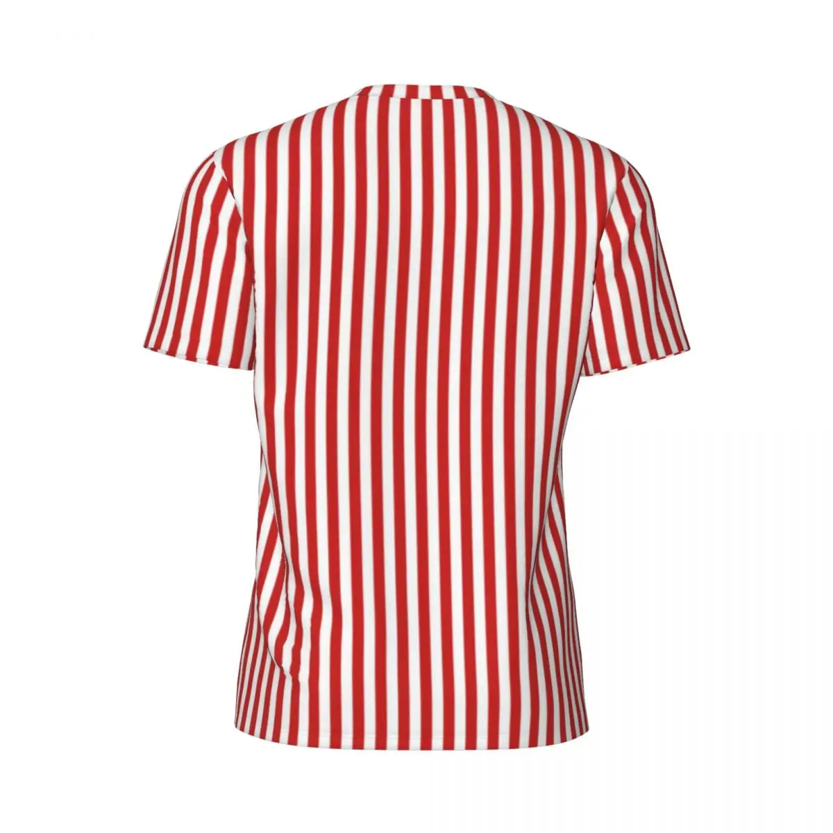 Sports T-Shirt For Man Vertical Red Striped T Shirts Hip Hop White Lines Print Summer Tee Shirt Classic Custom Clothes Plus Size