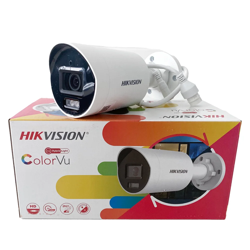 Imagem -05 - Hikvision-câmera ip Inteligente com Microfone Integrado Luz Híbrida Luz Dupla Colorvu Rede de Torre Fixa 8mp Ds2cd2087g2h-liu 4k