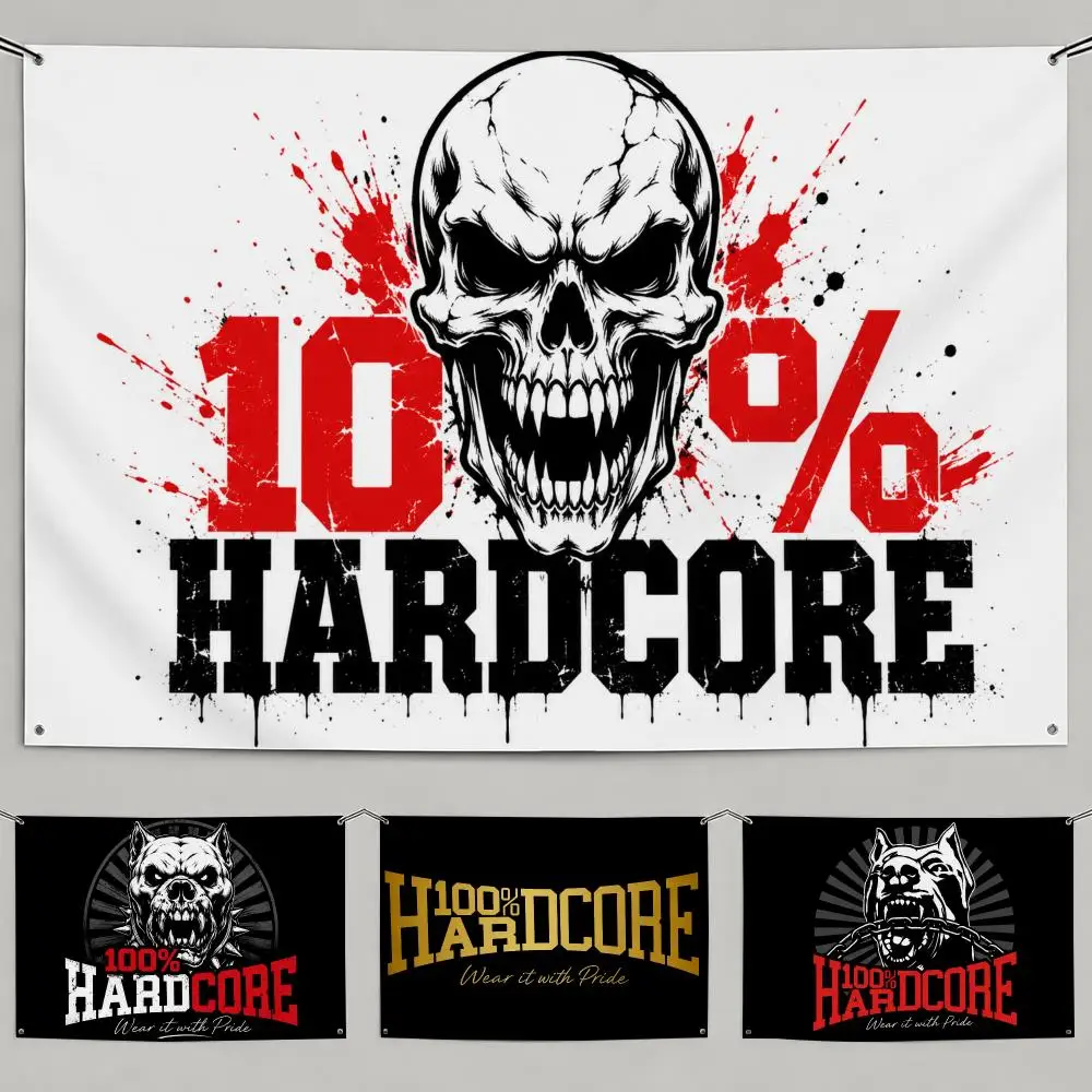Brand 100% Hardcore Flags Flags Minimalist Fabric   Outdoor Garden Banner Hanging Sign for Shop Home Decor