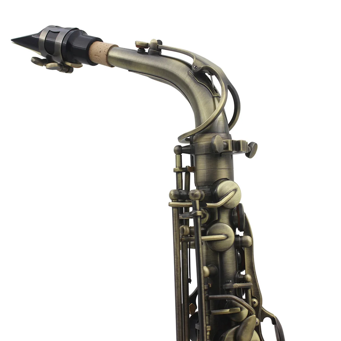 SLADE Eb E شقة ألتو ساكسفون العتيقة الأخضر النحاس ساكس ساكسفون آلات الموسيقى آلات النفخ مع قفازات اكسسوارات مجموعات #5
