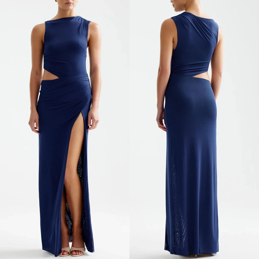 

Customized Sexy Elegant Navy Dress A-Line Evening Dresses Occasion Formal Exquisite High Quality Prom Party Gowns for Women