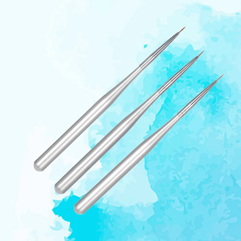 

3pcs Art Liner Brush 8Mm 6Mm 5.5Mm Fine Tip Detail Drawing Tool For Manicure Design Nail Painting Pen Nail Art Brush