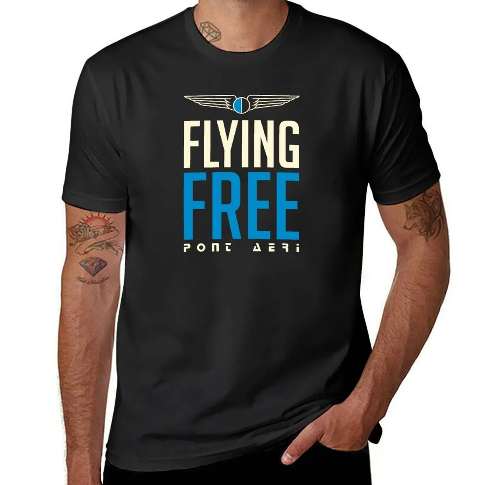 

Flying Free Pont Aeri T-Shirt blanks blacks heavyweights plus sizes t shirt men