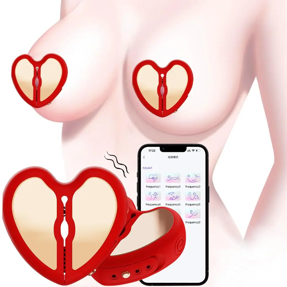 App Remote Control Nipple Clamp Breast Massage Vibrator BDSM Fetish Flirting Kinky Female Sex Toy for Women Couples Sex Pleasure