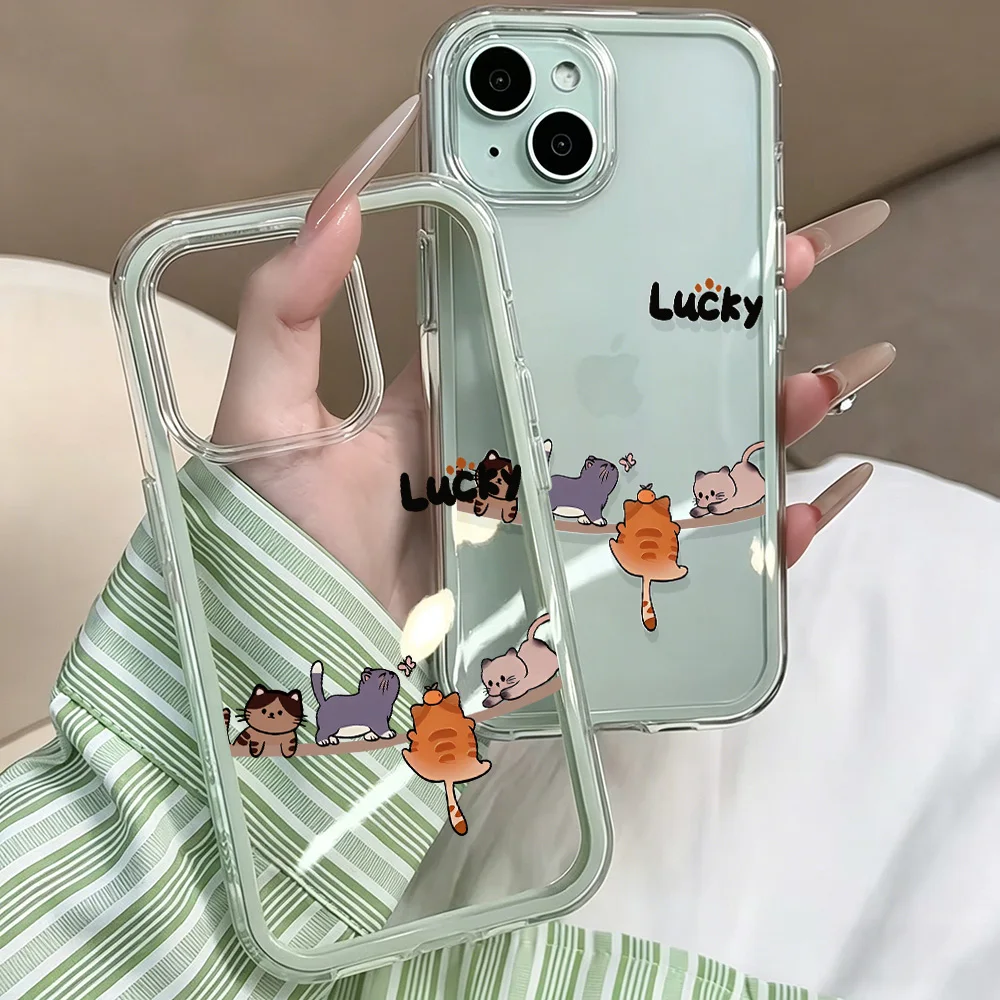 Lustige Katzenmuster Niedliche Transparente Handyhülle für iPhone 17 13 16 15 11 12 14 Pro Max 17 Air XR X Hülle Silikon Weiche Stoßfeste Abdeckung – Detail 5