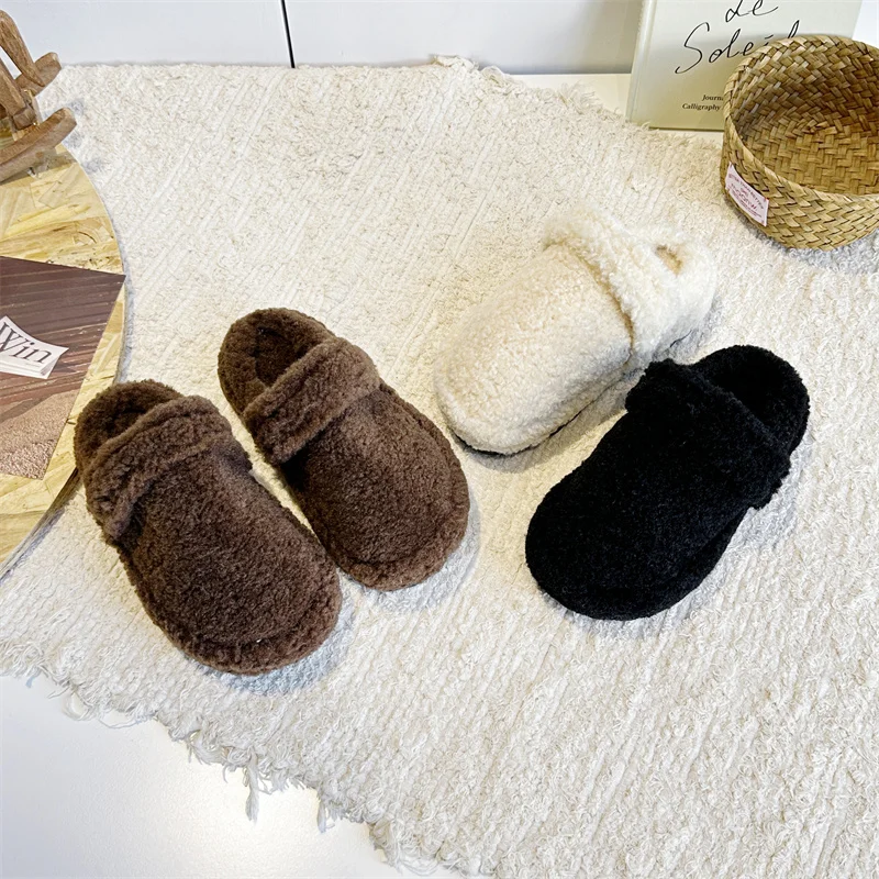 

Зимние детские теплые тапочки, модные повседневные домашние хлопковые тапочки для мальчиков и девочек, мягкие нескользящие детские повседневные плюшевые тапочки, простые