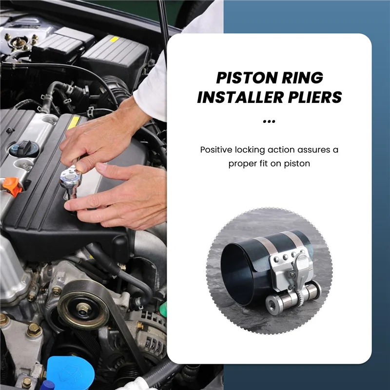 

2 шт., компрессор поршневых колец с храповым механизмом и плоскогубцы для установки поршневых колец-A67F