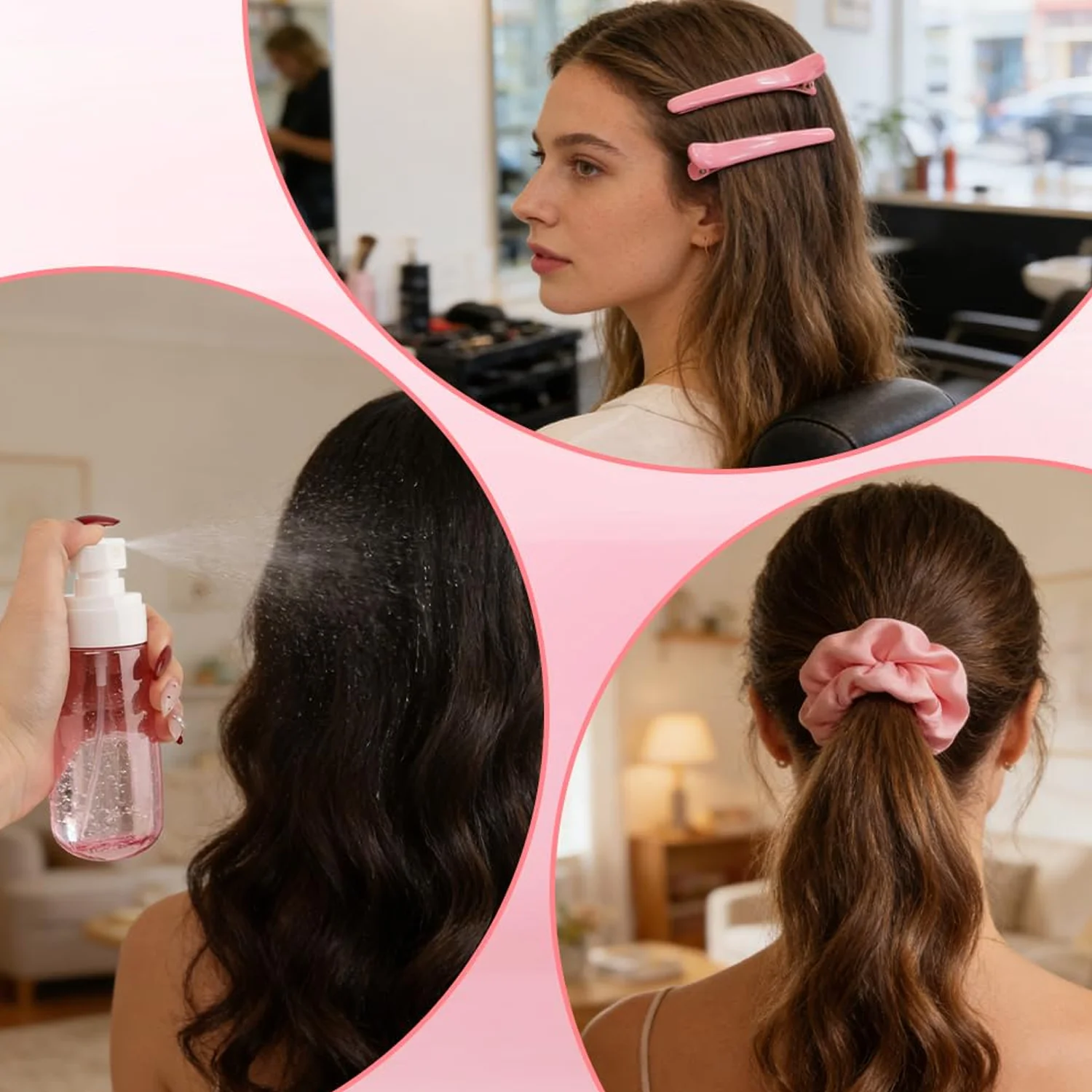 6/12-teiliges Haarbürsten-Set für Kleinkinder und Frauen, zum Entwirren, mit breiten Zinken, Haarsprayflasche, für nasses und trockenes, lockiges Haar, Bürsten für die Haaransätze und den Hinterkopf. – Detail 14