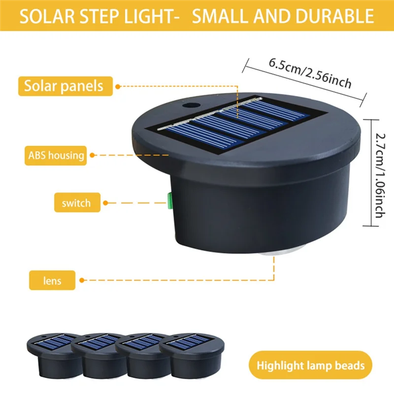 Paquete de XSXS-4 luces solares para piscina sobre el suelo, luz lateral impermeable para piscina, para alrededor de piscina, cascada, escaleras, valla, terraza