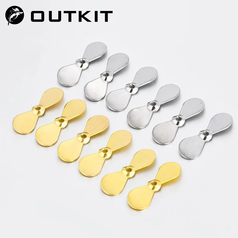 OUTKIT 50Pcs Plug Casting Fly Propeller Spin Spinnerbait Topwater Fishing Lure Blades Stainless Steel Custom Spinnerbait Prop