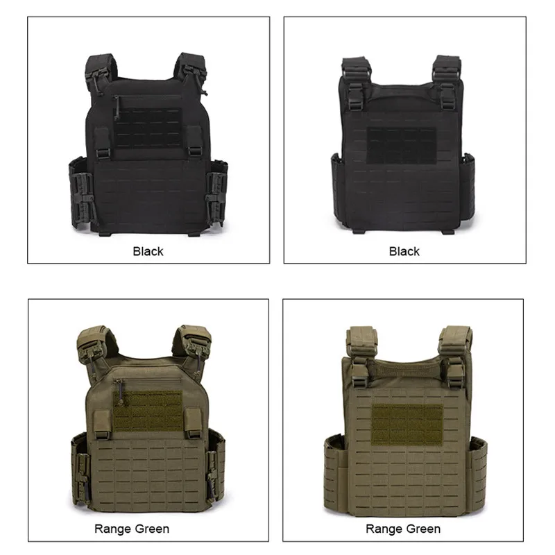 Gilet de combat noir léger détachable rapide, gilet tactique découpé au laser, équipement à transporter, plaque de protection, nouveau, 6094