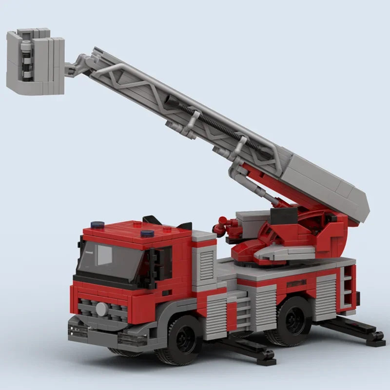 Moc blocos de construção amsterdam escada de fogo caminhão tecnologia tijolos modulares modelo presentes brinquedos de natal diy conjuntos montagem!