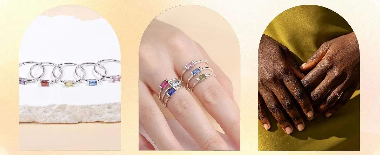 Birthstone stackable ring