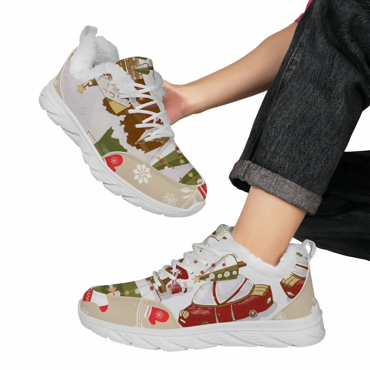 الخريف الشتاء أحذية رياضية غير رسمية شقة الوالدين والطفل منخفضة أعلى الدانتيل متابعة مثقب لينة وحيد قصيرة الصوف النسيج الدافئة احذية الجري