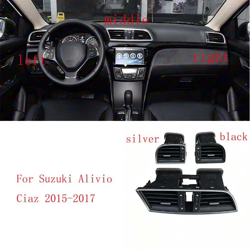 Car Front Dashboard Air Conditioner Vent Outlet Decorative Panel Ventilation Grille For Suzuki Ciaz/Alivio 2015 2016 2017
