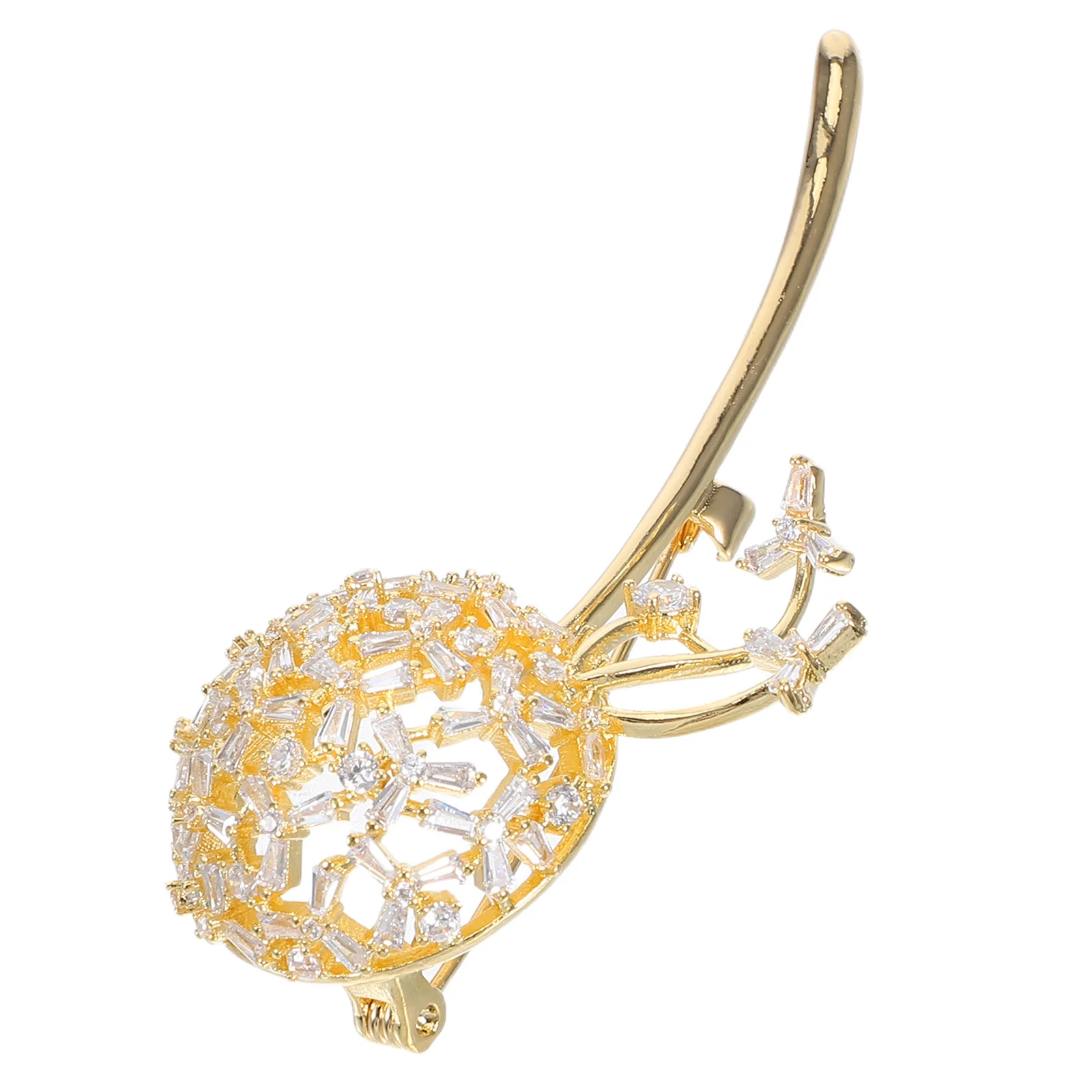 

Zirconia Dandelion Pin Elegant Lapel Clip For Cardigan Shirt Dress Sweater Scarf Clothing Cardigan Collar Clip Accessories