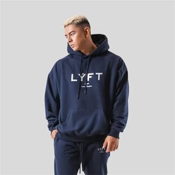 LYFT Classical LOGO Men Hoodies Winter Fleece Warm Mens Sweatshirt Fashion Streetwear Casual Men's Loose Pullovers Brand Hoody