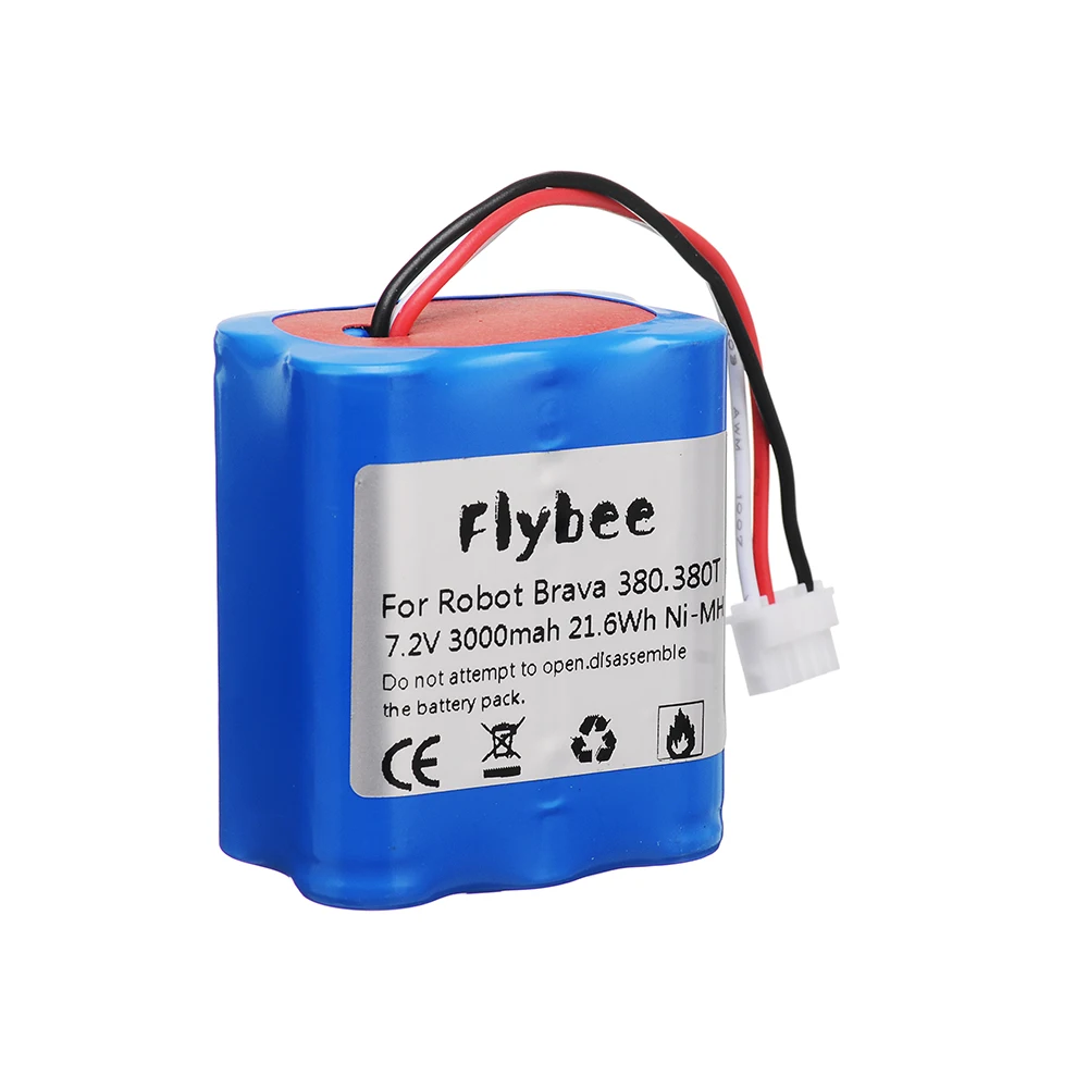 7.2V 3000mAh Battery for iRobot Braava 380T, 380, 390T and Mint 5200, 5200B, 5200C Vacuum Cleaner parts 7.2V NI-MH battery