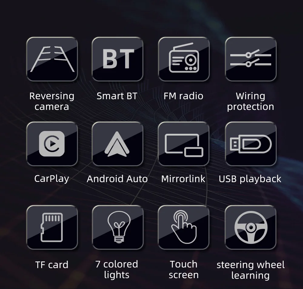 BQCC 1 Din4.1 بوصة تعمل باللمس راديو السيارة السلكية أندرويد السيارات carplay بلوتوث FM USB Mirrorlink 7 أضواء ملونة ستيريو السيارة