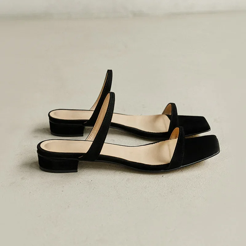 

2025 Fashion Minimalist Two Part Slide Sandals Women Slippers Summer New Outdoor Beach Flat Sandals Non-slip Slides Woman Shoes