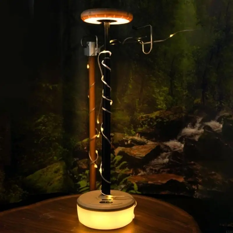 

Convenient Camping Light with String Lights USB Travel Lighting Solution Rechargeable Light for Outdoor Illumination KXRE