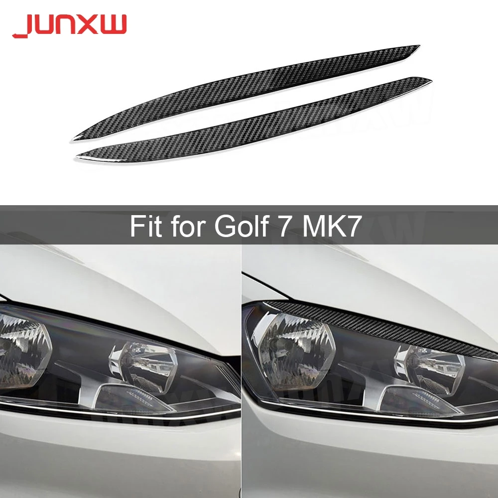 

for Volkswagen Golf 7 MK7 2013-2018 Carbon Fiber Car Front Bumper Foglamp Eyelid Eyebrow Trims Car Styling Decoration