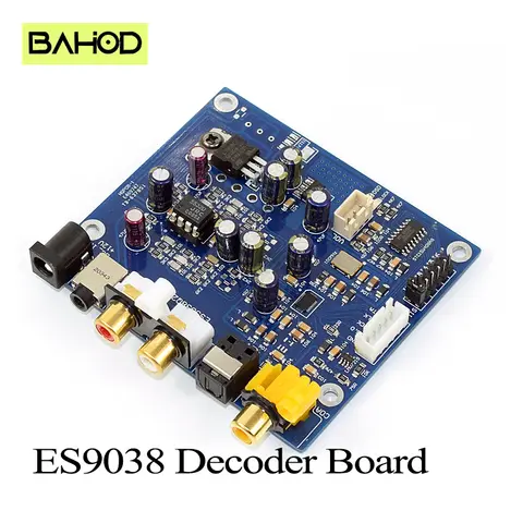 BAHOD ES9038Q2M ES9038 Q2M I2S DSD Optical Coaxial Input Decoder DAC Headphone Output HiFi Audio amplifier Board
