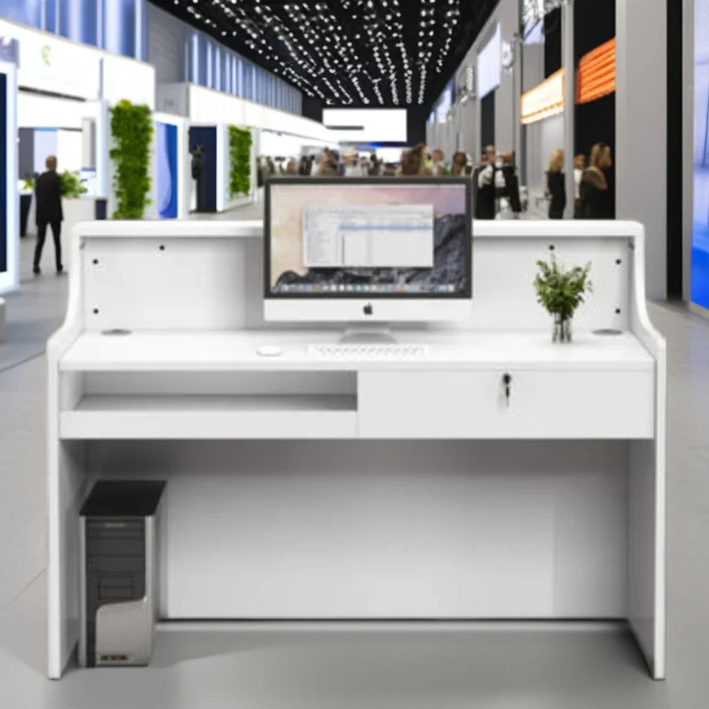 

2024 Custom Modern Simple Bar Reception Small Store Front Desk Cash Register Baking Paint Beauty Small Salon Consultation Desk