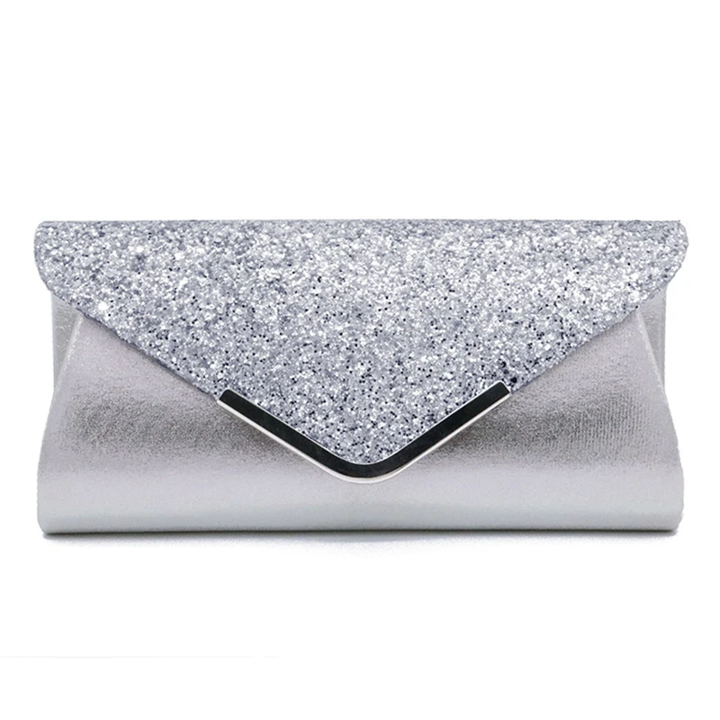 TRSYPHXM 2025 new European and American PU glitter women's handbag, handbag, makeup bag, dinner bag