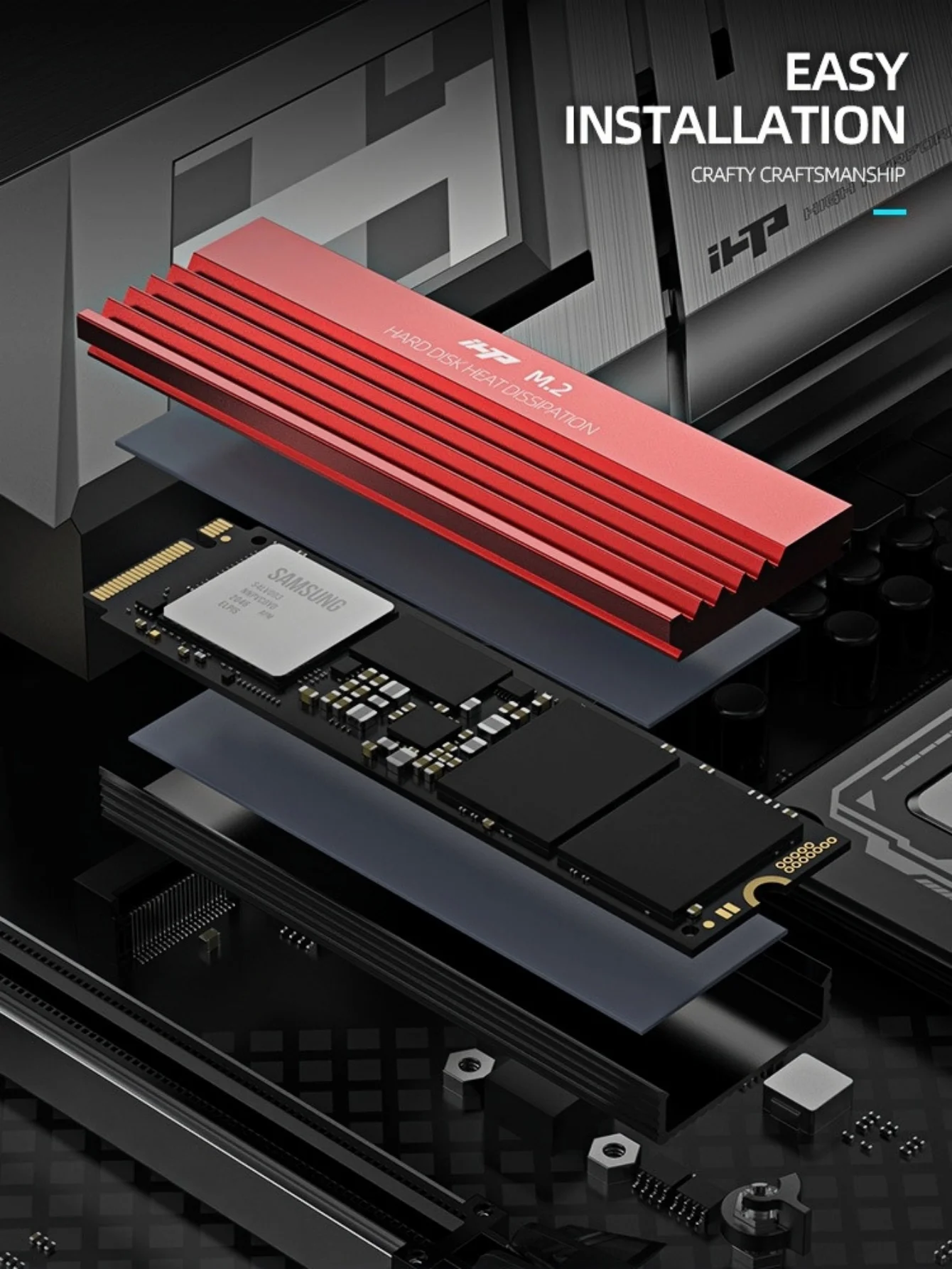 Computer Host Accessories, Memory Module Heat Dissipation Vest, Aluminum Alloy Material, M.2-01 Hard Drive Heat Dissipation Vest