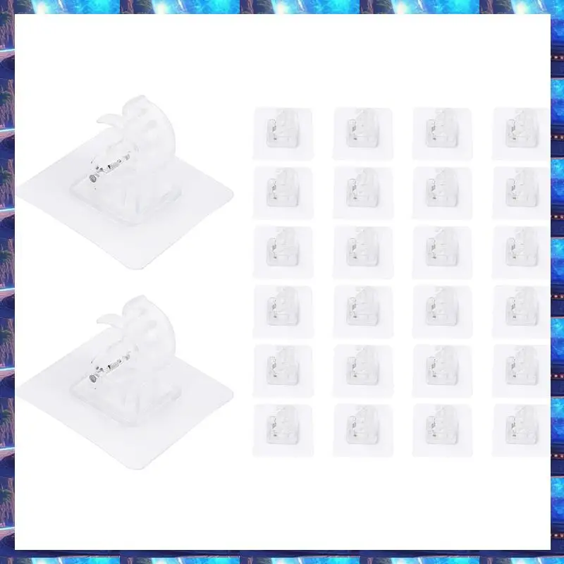 

2025 26PCS Curtain Rods No Drill Curtain Rod Brackets Hooks Nail Free Adjustable Stick On Curtain Rod Transparent Hook,26PCS Cur