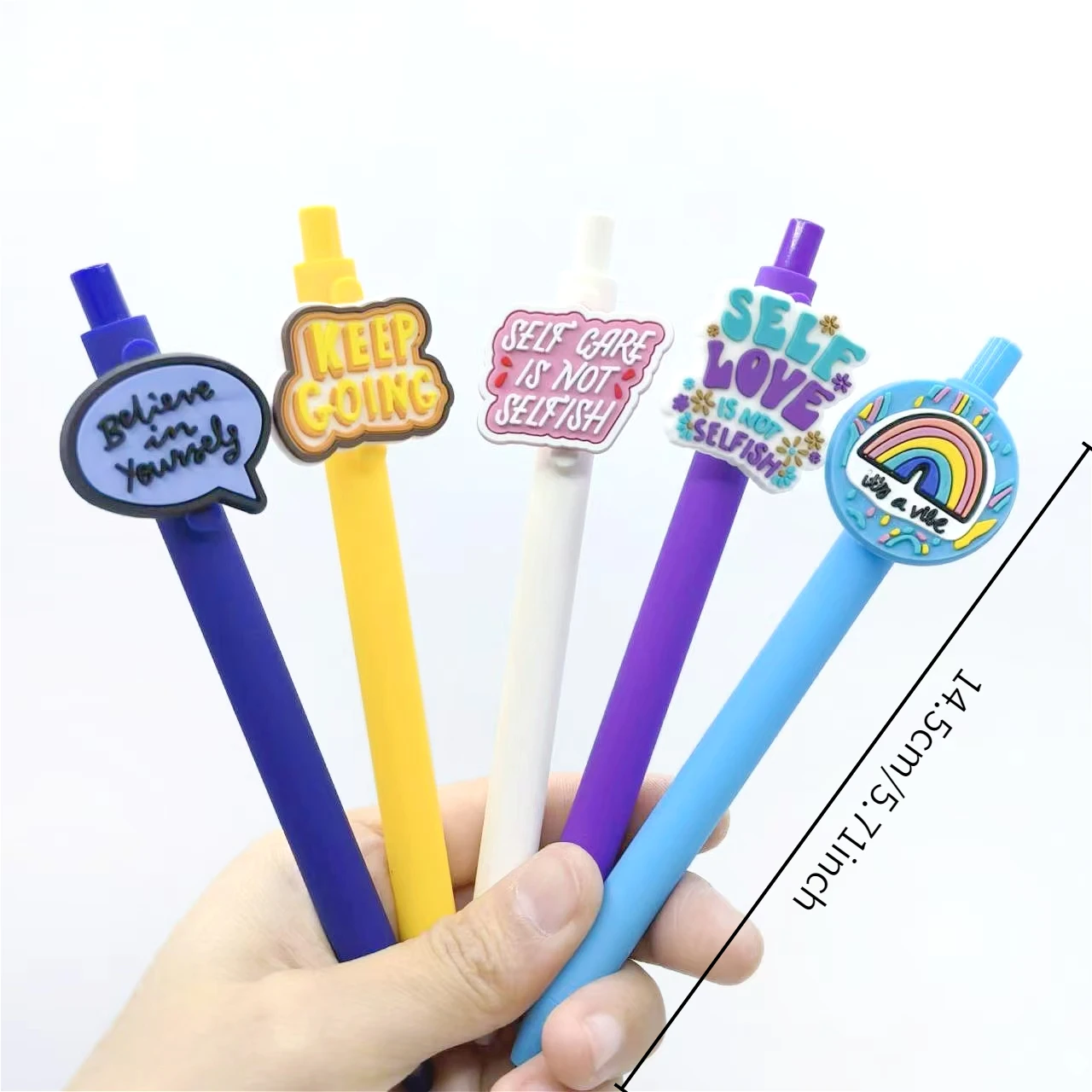 10PCS Inspirational Phrase Patch Pen, Love Yourself Series Phrase Gender-neutral Pen Creative Gift Pen Ballpoint Pen, Random