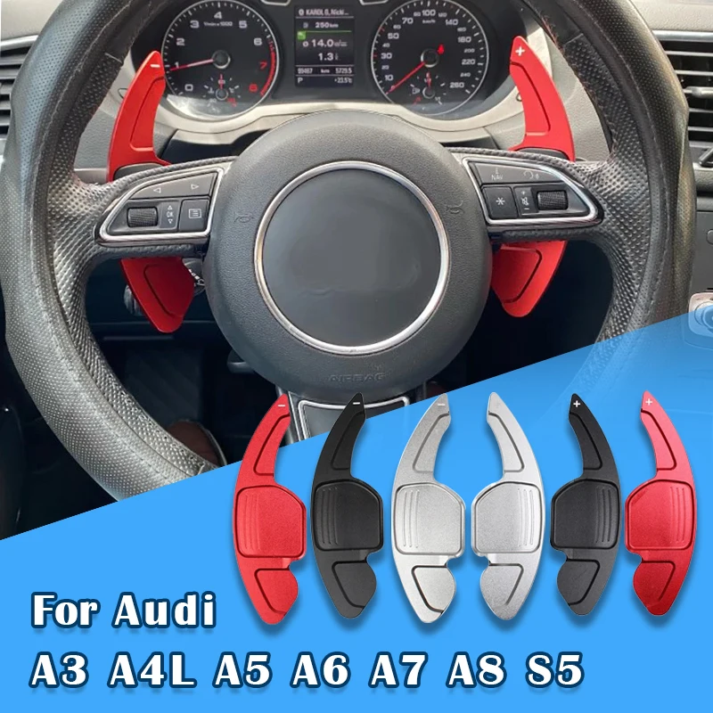 

2Pcs Shift Paddle Aluminum for Audi A3 A4L AS A6 A7A8 S5 Car Steering Wheel Extension Shifter DSG Sticker