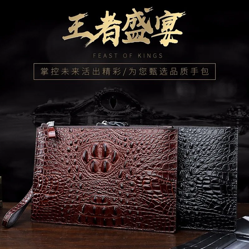 

Fashion PU Men's Crocodile Pattern Large Capacity Wallet Card Bag Handbag pochette uomo 정품급 borsa saint barth man bag clutch