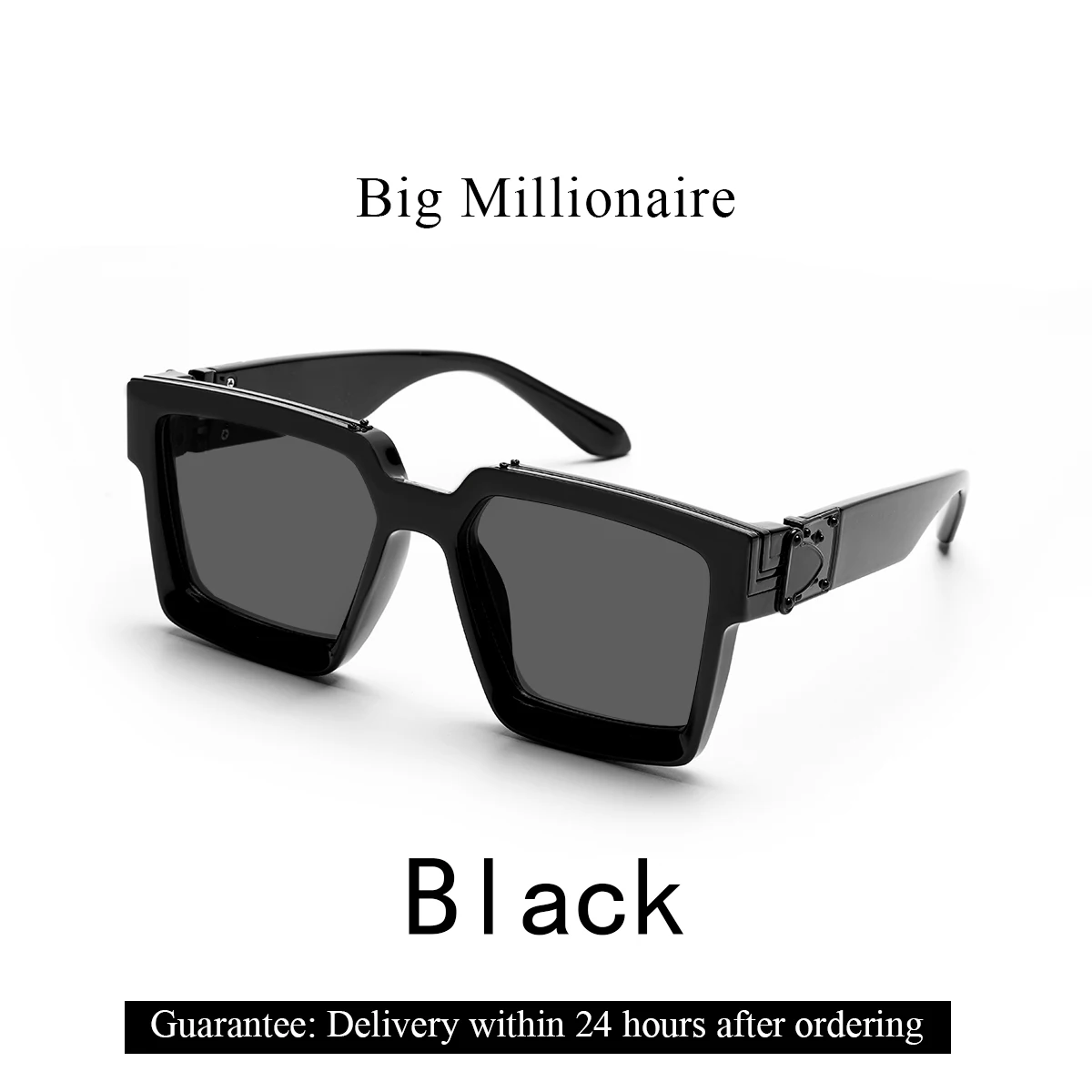 Ruiao Retro Schwarze Millionaire Shades Luxus-Sonnenbrille 2026 für Herren Designer Marken-Sonnenbrille Quadratische Sonnenbrille für Männer und Frauen