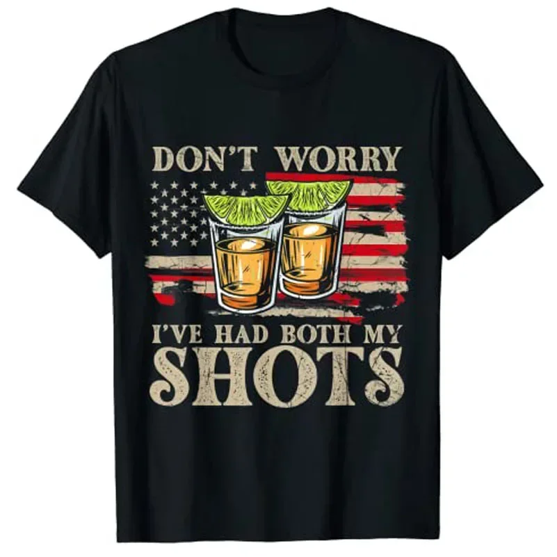 

Don't Worry I've Had Both My Shots Funny Two Shots Tequila T-Shirt Shirts for Women Woman Clothes Drinking Lover Life Tee Tops