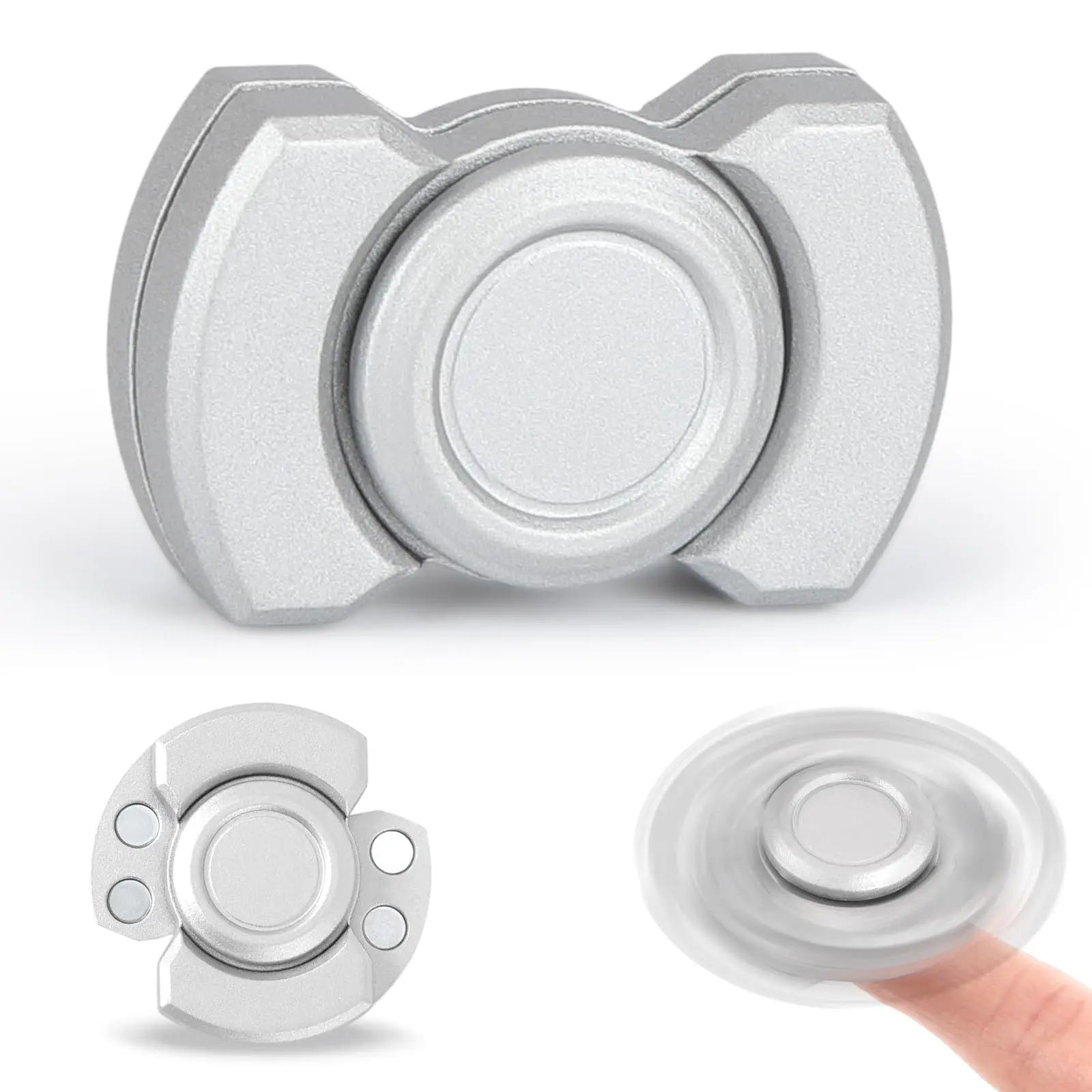 3-in-1-Fidget-Spinner aus Legierung, extrem leise, hohe Geschwindigkeit, Klick-Slide-Drehmodi, Stressabbau-Spielzeug für Erwachsene, tragbares Fokus-Gadget