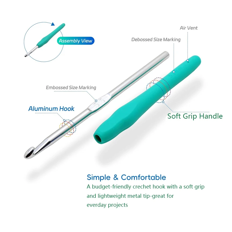 مجموعة خطافات كروشيه، مقابض مريحة وناعمة، مجموعة إبر الحياكة مع علبة لالتهاب المفاصل، مجموعة إبر الكروشيه للمبتدئين