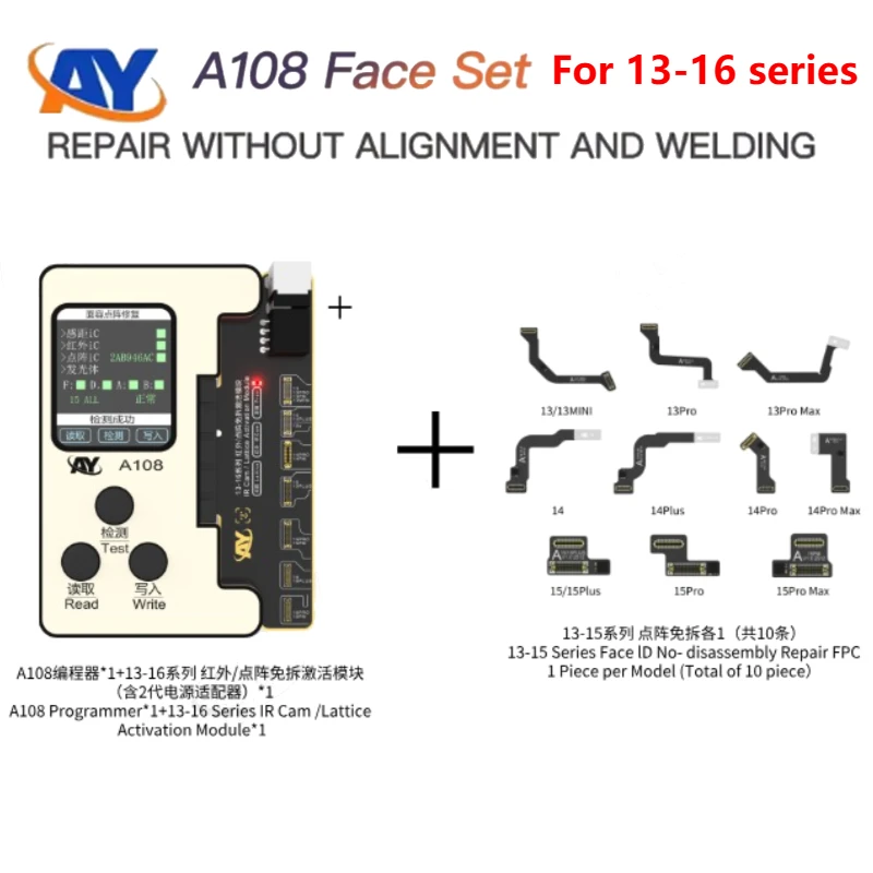 

AY A108 Face ID Dot Matrix Tag On Flex 13-15PM For iPhone 13/13MINI 14 15 Pro Max Mini Non-removal Repair Read Write Data Board