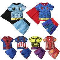 Baby Boys Clothing Sets Short Sleeve Autumn Children Clothes Outfits 2Pcs Suits Jumpsuit Kids cartoon Christmas clothes set