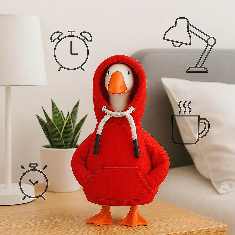 5 Inch Goose Outfits Red Hoodies Soft Solid Color Mini Porch Goose Hoodies Desk Goose Outfits Clothes for Table Decoration