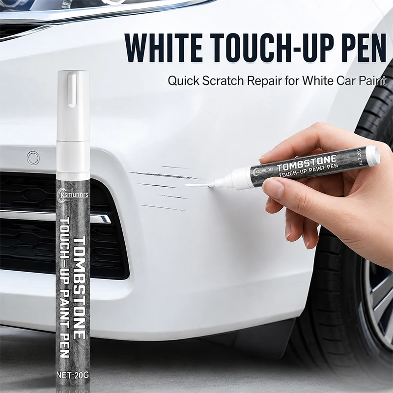 Car Scratch Repair Pen, White Touch-Up Paint Marker for Paint Surface Repair, Minor Scratches and Color Restoration