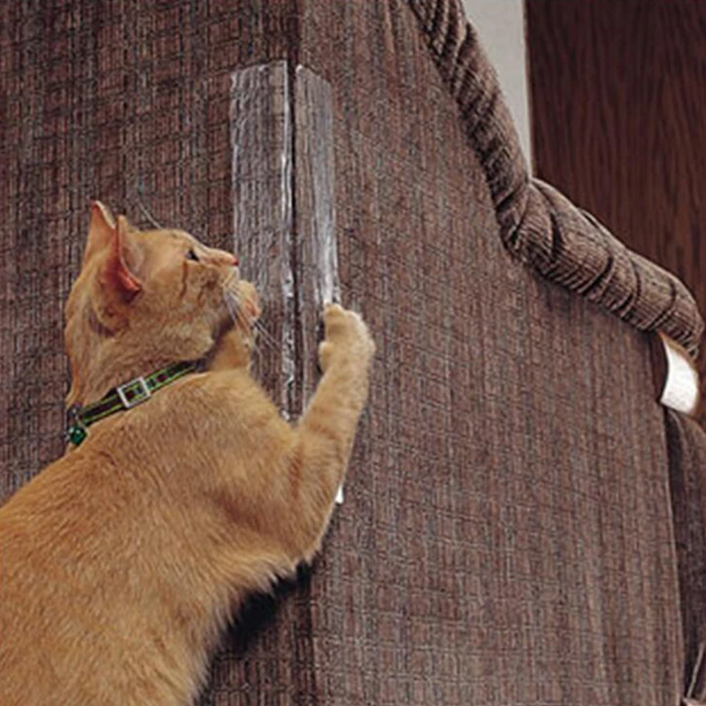

2Pcs Cat Scratching Mat Anti Scratch Sticker Transparent Flexible Furniture Protector for Sofa Couch Kitten Cat Scratch Sticker