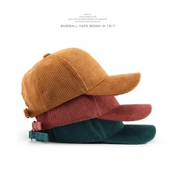 Corduroy Baseball Cap For Men Women Trucker Cap Winter Unisex Vintage Baseball Hat Outdoor Adjustable Hip Hop Gorras Snapback