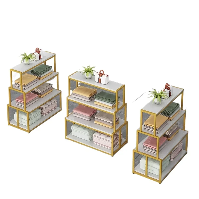 Home Textile Store Shelf Display Rack Fabric Bedding Display Cabinet Four-piece Set Quilt Pillow Core Adjustable Shelf