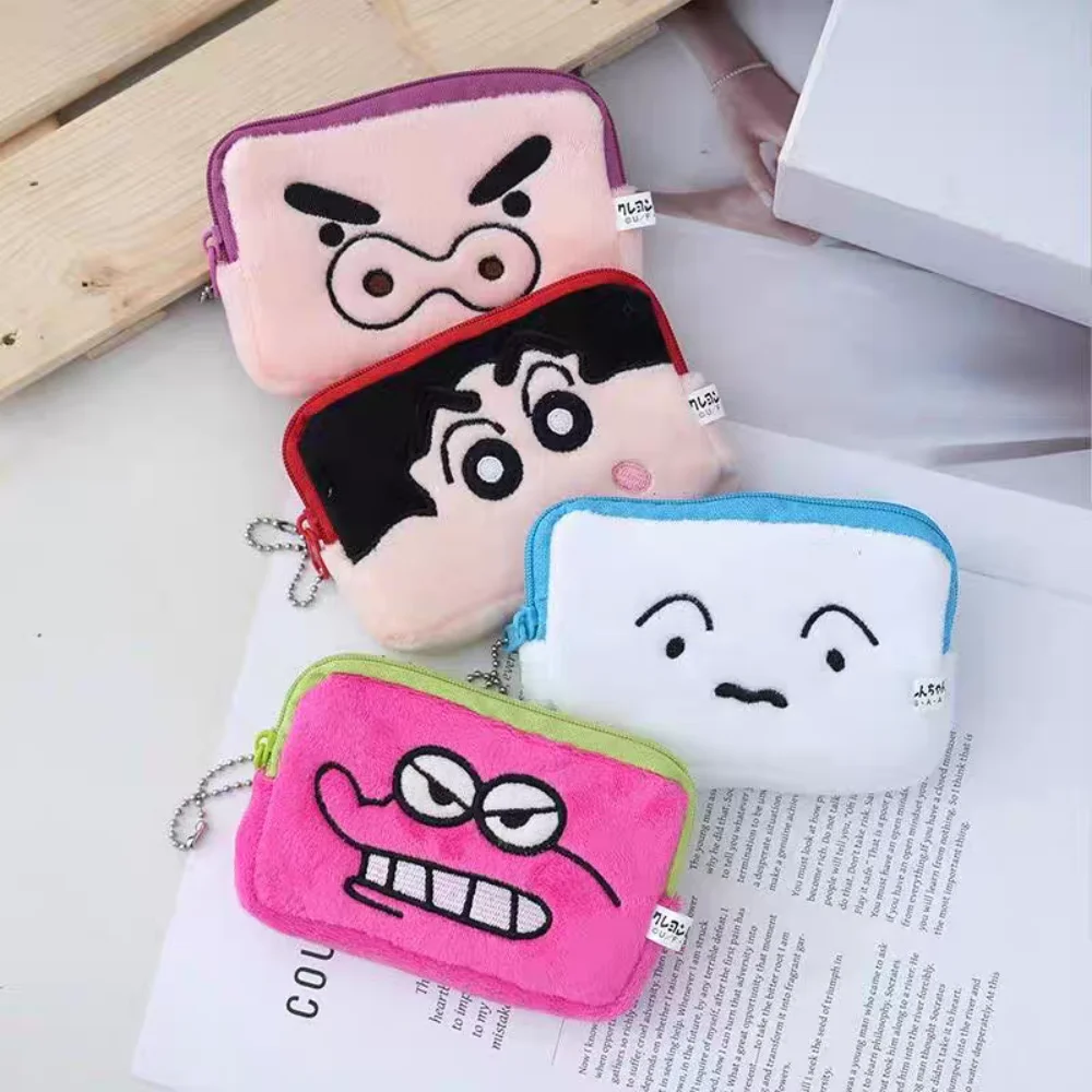 Nuovo Crayon Shin-Chan Portafoglio in peluche per cartoni animati Personaggio anime Buriburizaemon Portamonete Porta carte di transito Custodia per ragazze Regalo