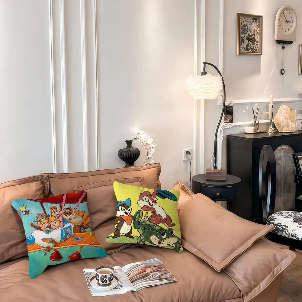 

CUTE Chip And D-Dale Pillow Case Removable Washable Cushion Cover – All-Season Soft Linen