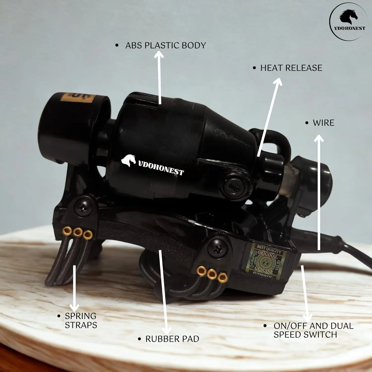 عمل عائم قوي مزدوج السرعة لتدليك الجسم بالكامل يعمل بالطاقة الكهربائية، مدلك الحلاق باللون الأسود #3