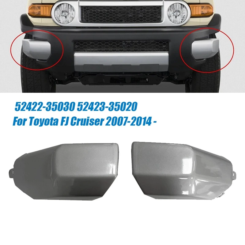 

1Pair Front Bumper End Cap Pad Cover 52422-35030 52423-35020 For Toyota FJ Cruiser 2007-2014 Wrap Corner End Cap Shell